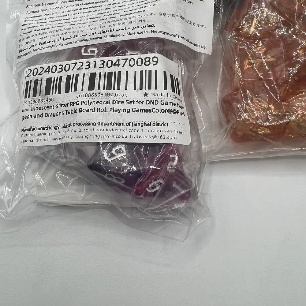 D&D Dice Bundle - 3 Sets Polyhedral Dice Orange, Purple, Halloween W/Black Case